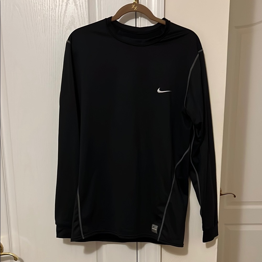 Nike Pro Combat Dri Fit Fitted Compression Shirt Mens XXL Black Long Sleeve